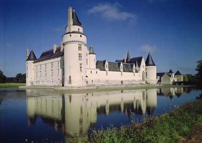 Ansicht des Bergfrieds und der Süd- und Ostfassaden des Château du Plessis-Bourré, erbaut 1468-73 von French School